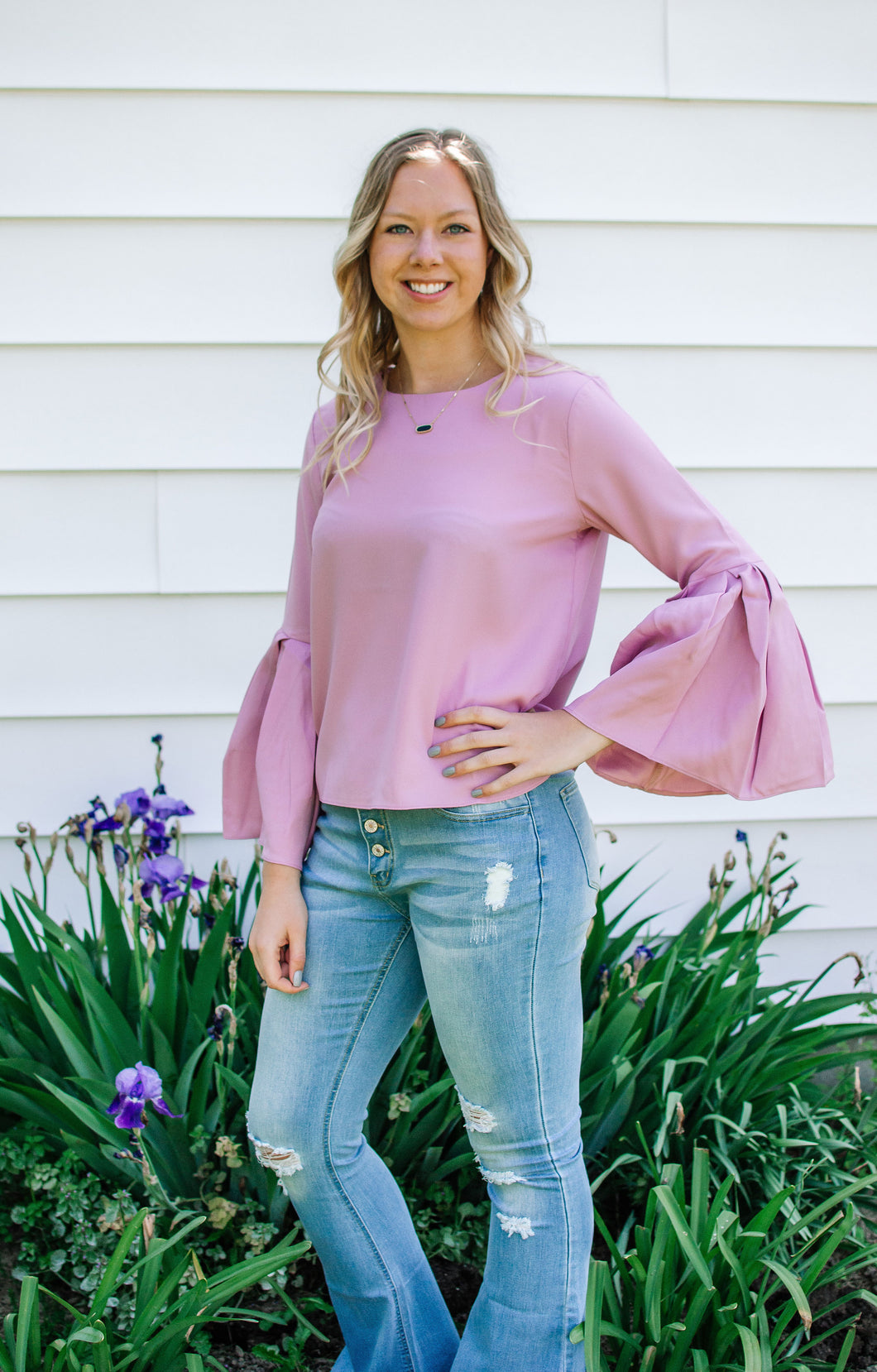 Lilac Bell Sleeve Top