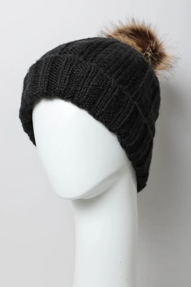 Black knit beanies