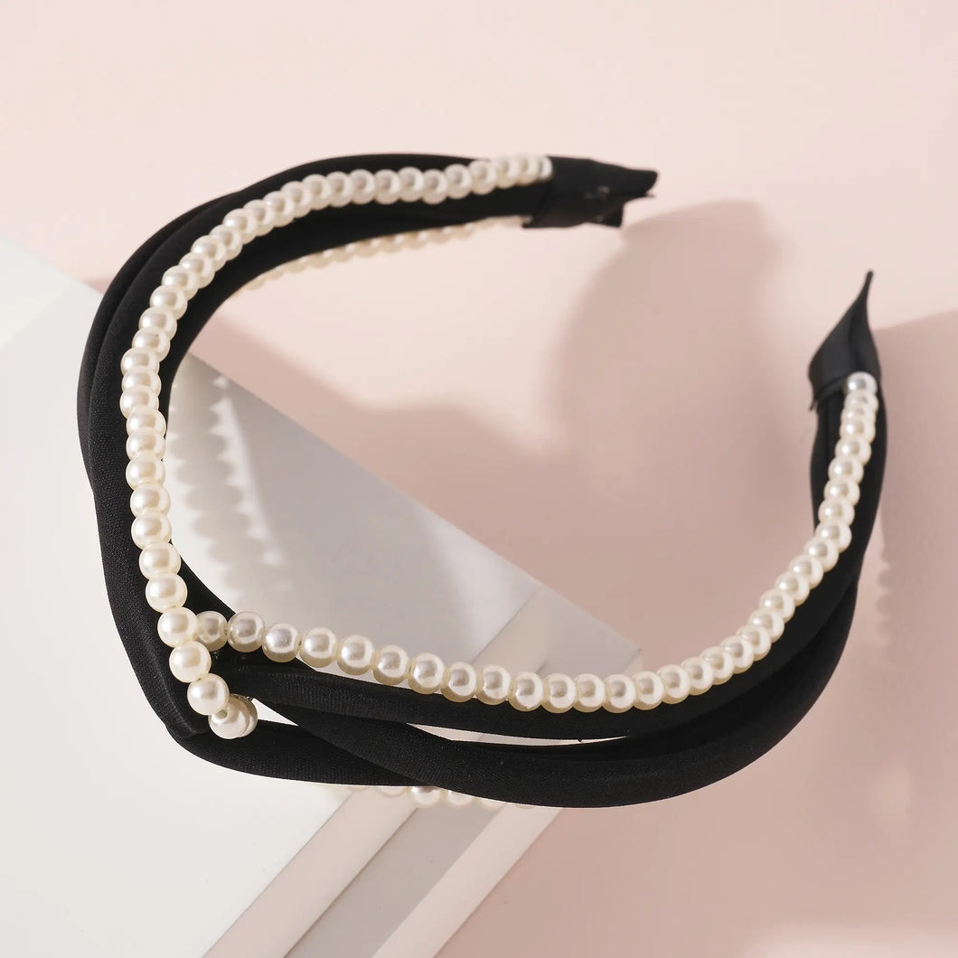 White Pearl Knotted Headband