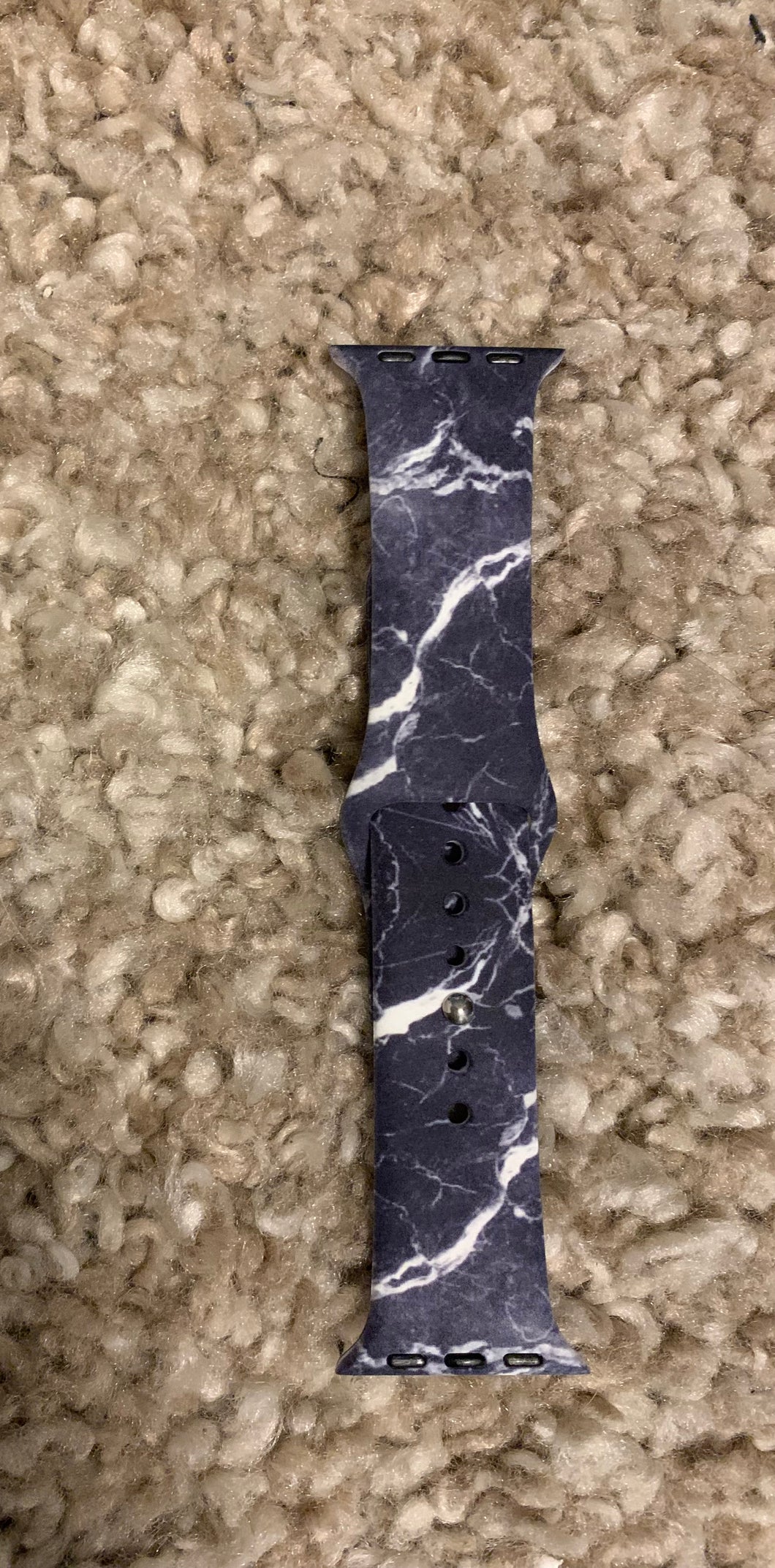 Black Marble Silicone Watch Band