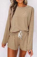 Load image into Gallery viewer, Khaki Striped Lounge Wear
