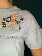 Load image into Gallery viewer, Sky Blue Embroidered Detailed Top
