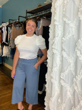 Load image into Gallery viewer, Denim Blue Smocked Gaucho Pants
