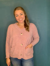 Load image into Gallery viewer, Pink Buttoned Shift Sweater
