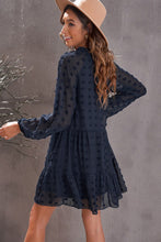 Load image into Gallery viewer, Dark blue Swiss dot dress
