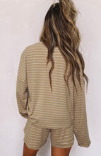 Load image into Gallery viewer, Khaki Striped Lounge Wear
