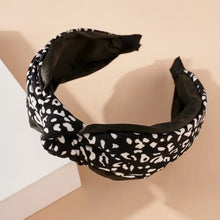 Load image into Gallery viewer, Black Leopard Knot Head Band
