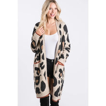 Load image into Gallery viewer, Oatmeal leopard long cardigan
