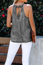 Load image into Gallery viewer, Gray Halter Neck Denim Tank
