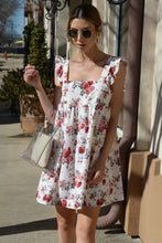 Load image into Gallery viewer, White Floral Sleeveless Mini Dress

