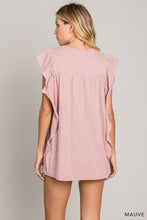 Load image into Gallery viewer, Mauve Ruffled Sleeve Detailed Top
