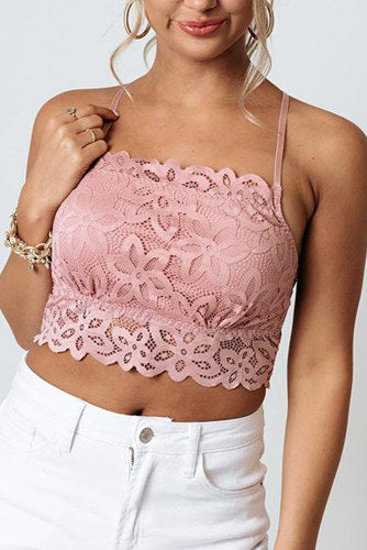 Pink Racerback Lace Bralette