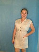 Load image into Gallery viewer, Khaki Utility Tie Dress
