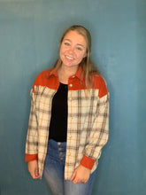 Load image into Gallery viewer, Orange Plaid Corduroy Shacket
