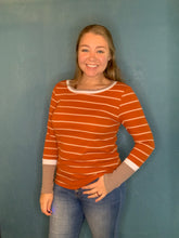 Load image into Gallery viewer, Burnt Orange Striped Long Sleeve
