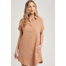Load image into Gallery viewer, Latte Button Up Shirt Dress
