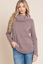 Load image into Gallery viewer, Mauve Sparkle Cowl Neck Tunic
