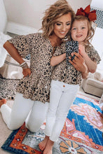 Load image into Gallery viewer, Girl Leopard  Button Front Tunic Top
