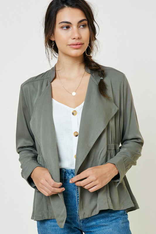 Moss Gathered Lapel Jacket