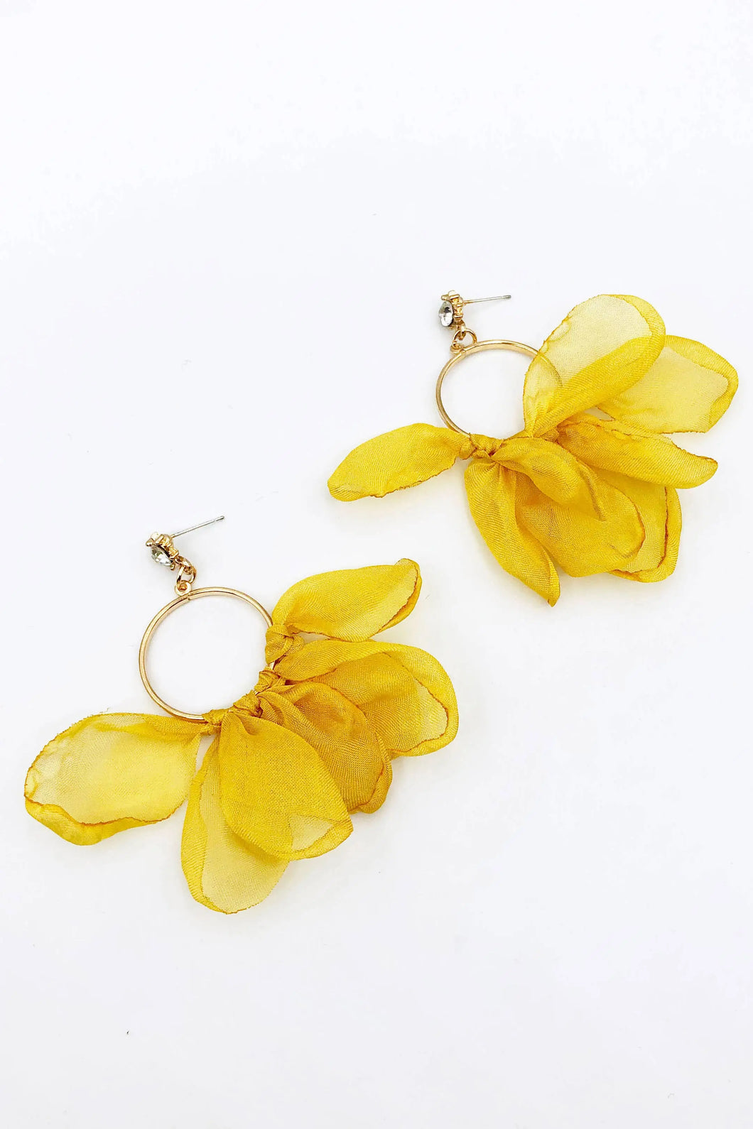 Mustard Flower Earrings