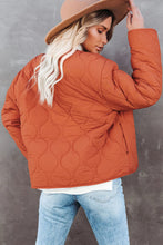 Load image into Gallery viewer, Orange Buttoned Reversable Quilted Coat
