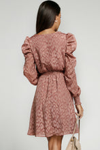 Load image into Gallery viewer, Pink Animal Print Surplice Dress
