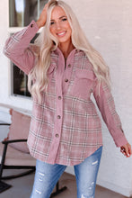 Load image into Gallery viewer, Pink Plaid Corduroy Shacket
