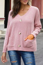 Load image into Gallery viewer, Pink Buttoned Shift Sweater

