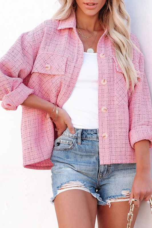 Pink Plaid Tweed Jacket