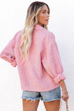 Load image into Gallery viewer, Pink Plaid Tweed Jacket
