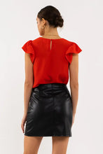 Load image into Gallery viewer, Red Ruffle Sleeve Top
