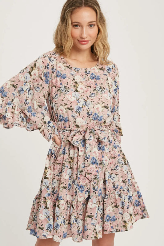 Angel Floral Dress - Rose