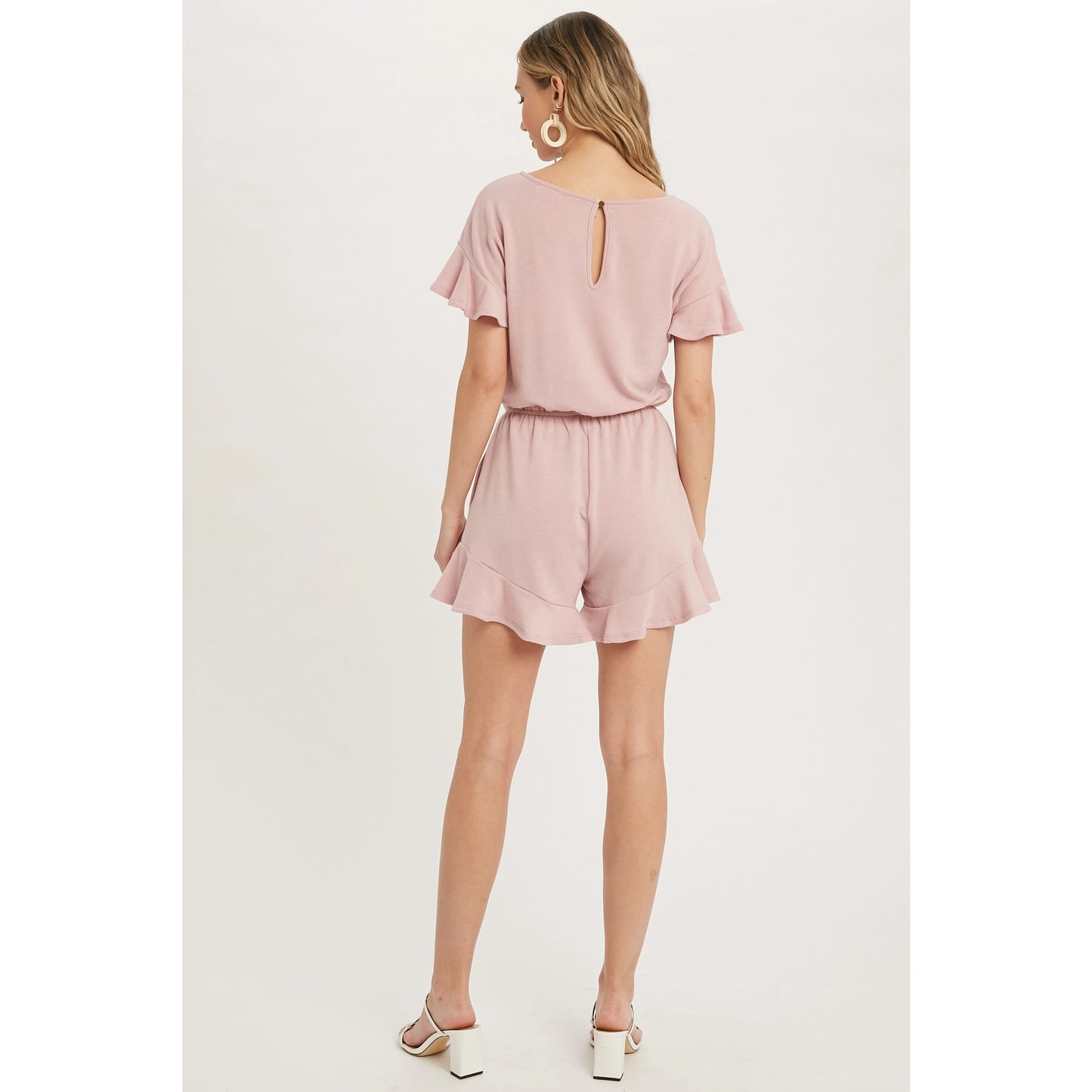 Rose Ruffle Hem Romper