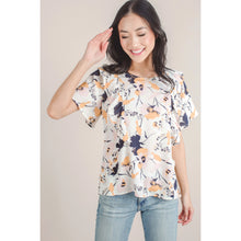 Load image into Gallery viewer, Mustard Ruffle Floral Top
