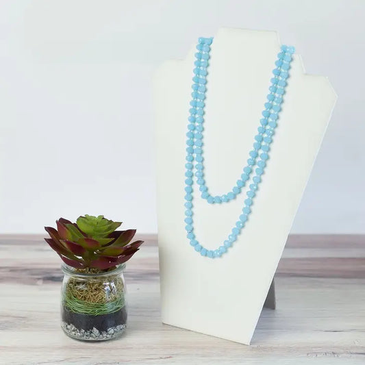 Sadie Beaded Necklace - Light Blue