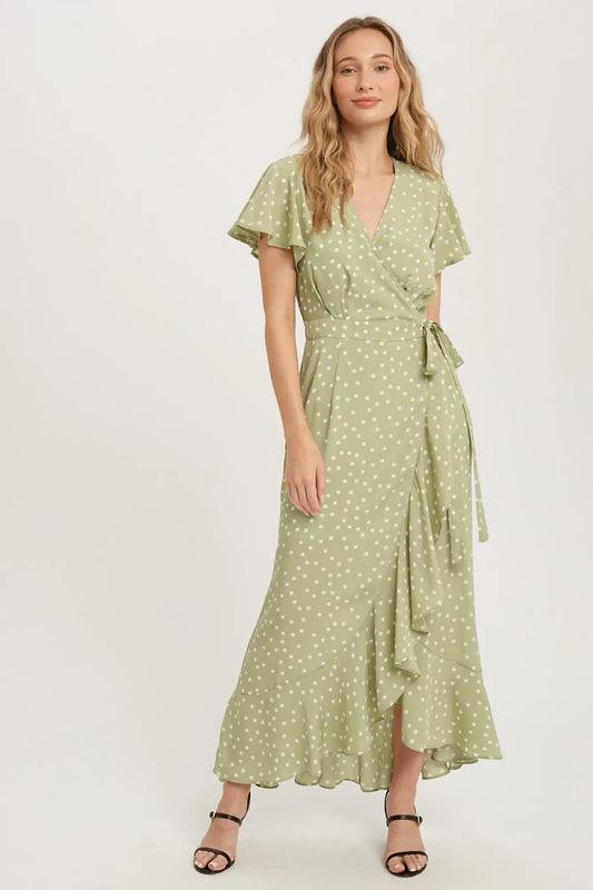 Dotted Maxi Dress - Sage