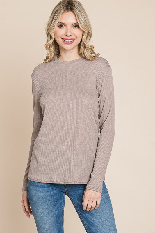 Basic Ribbed Relaxed Long Sleeve