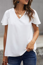 Load image into Gallery viewer, White Flutter Sleeve Blouse Curvy
