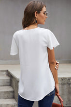 Load image into Gallery viewer, White Flutter Sleeve Blouse Curvy
