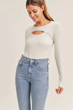 Load image into Gallery viewer, White Ribbed Long Sleeve Bodysuit
