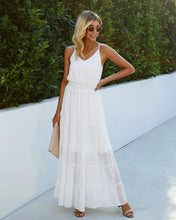 Load image into Gallery viewer, White Tiered Maxi Dress

